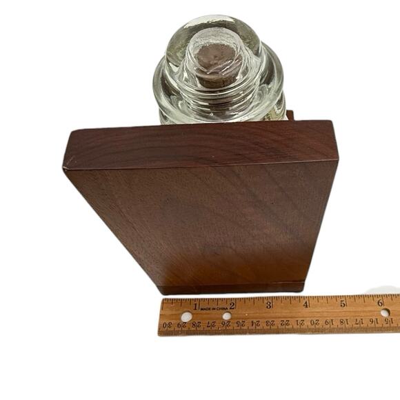 Clear Glass Insulator On Wood Bookends Very Heavy READ Vtg Lineman Electrician - Picture 11 of 14